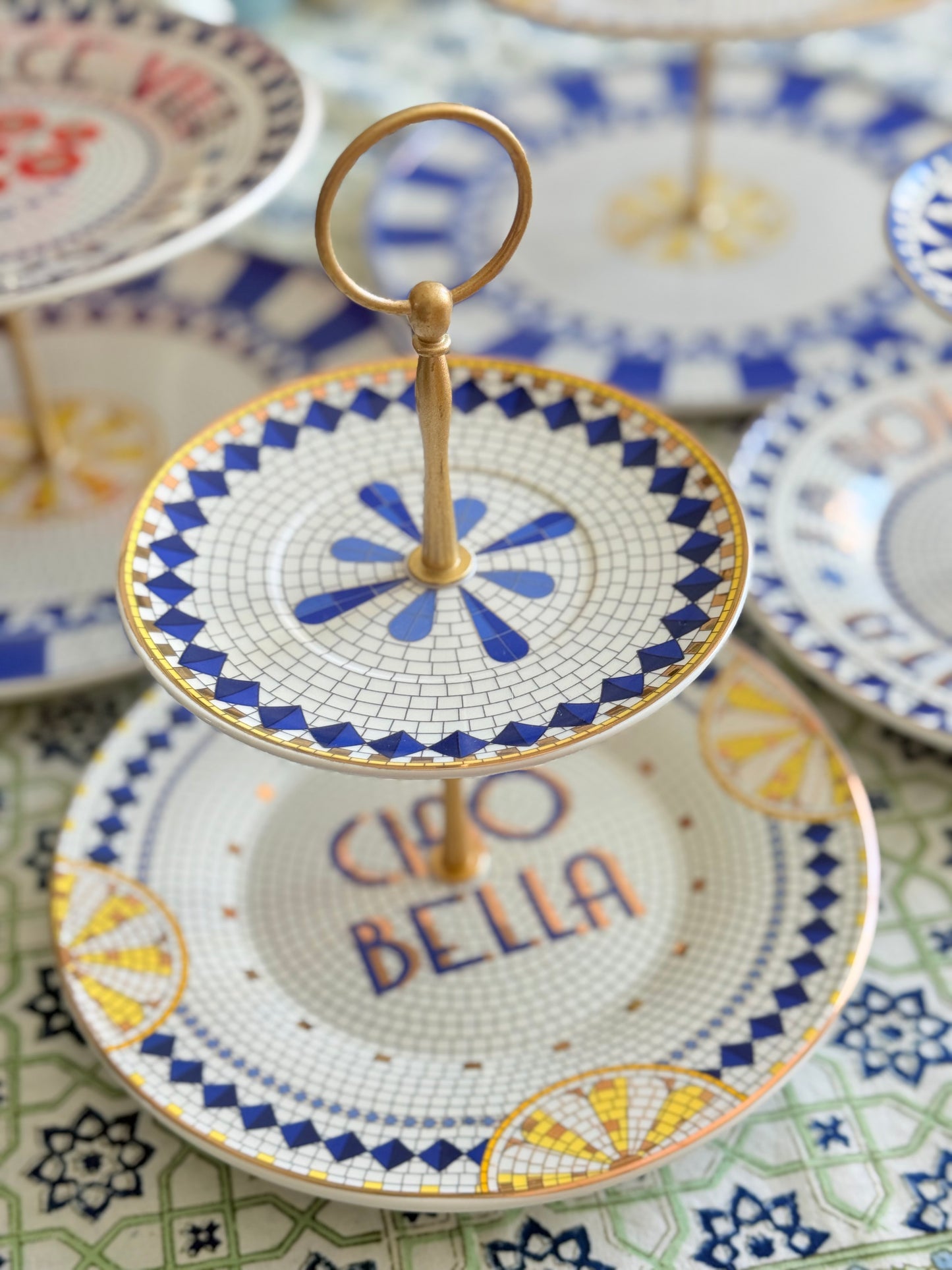Bistro Tile- Italia Edition Two Tiered Stand