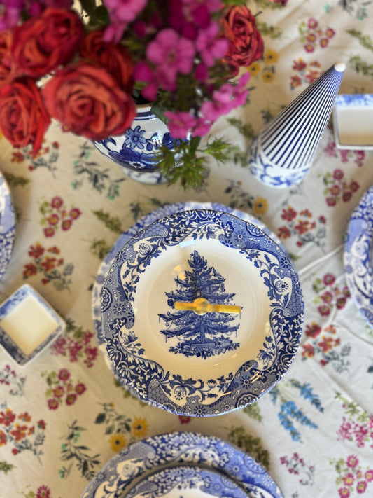 Spode Blue Italian Christmas Tiered Stand – Two-Tier Holiday Serving Tray