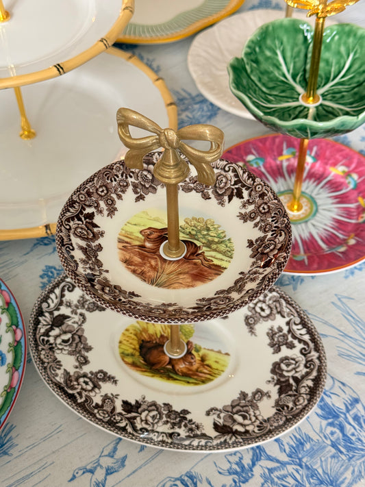 Spode Woodland Rabbit Petite Tiered Stand