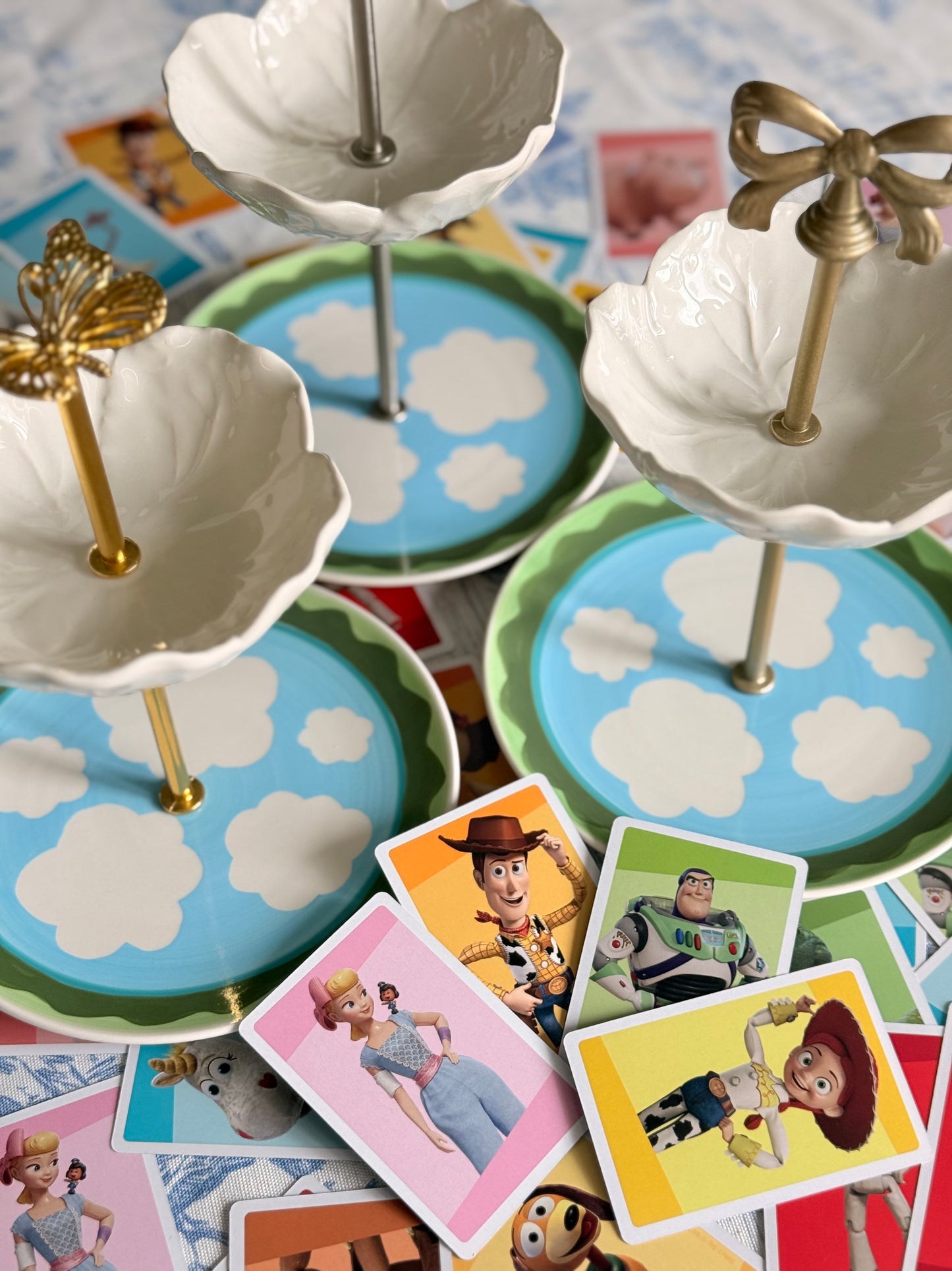 Clouds and Bordallo Cabbage Petite Tiered Stand- Toy Story 5 inspired