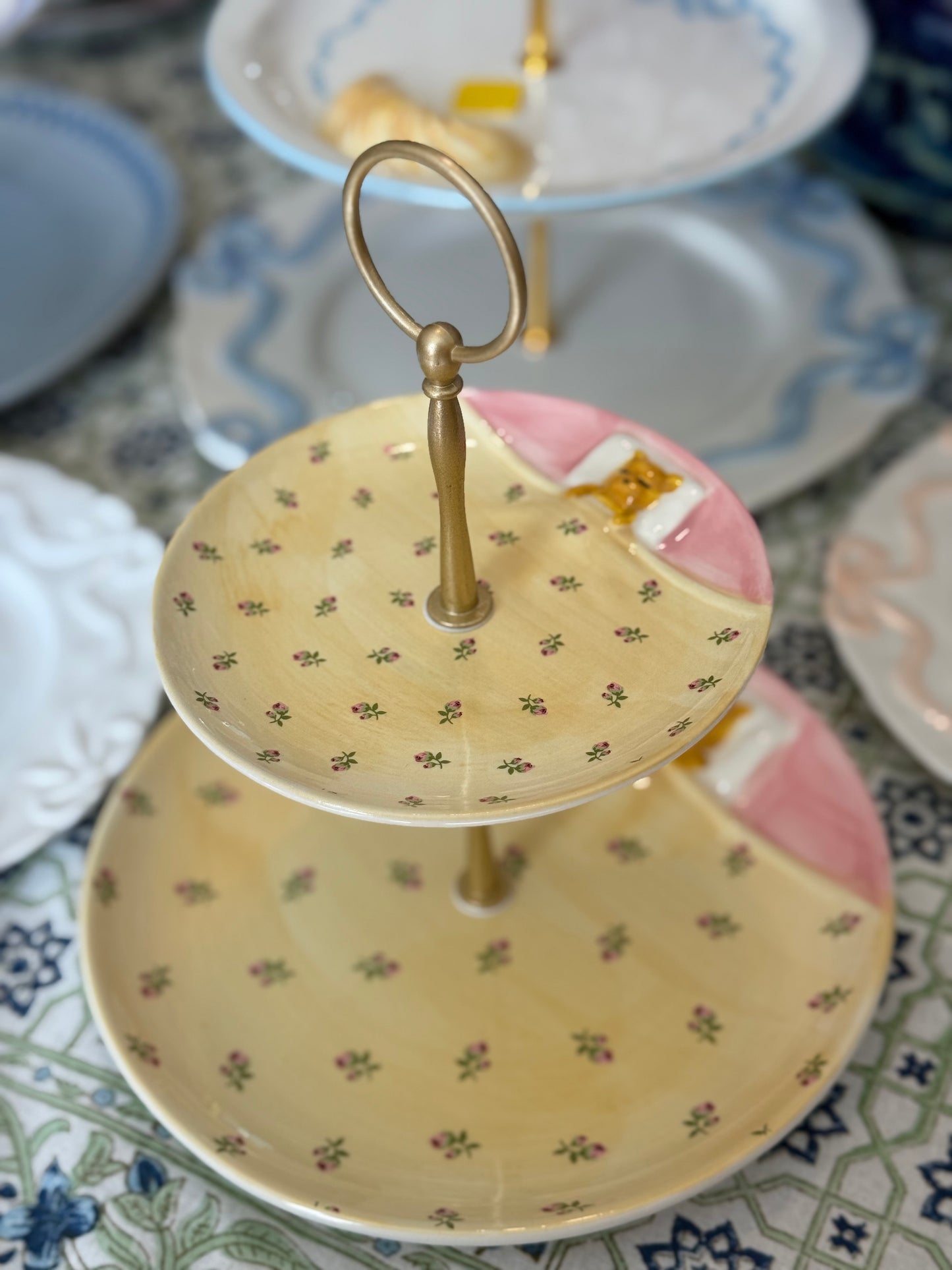 Sleepy Bear Two Tiered Stand - Food Safe