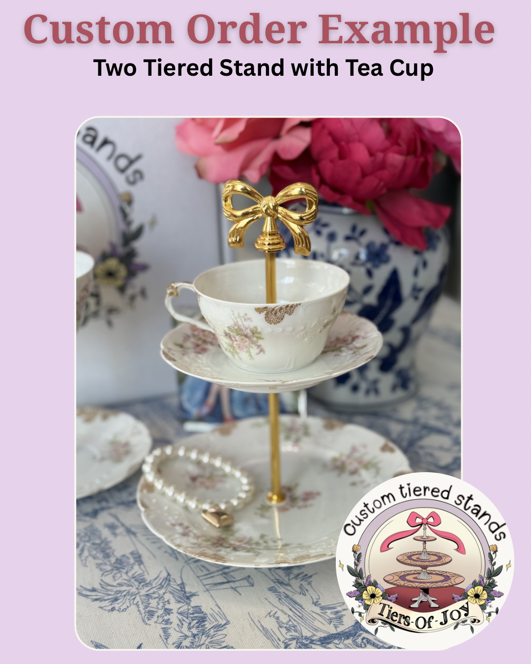 Custom Tiered Stand Made From Your China- Please read description