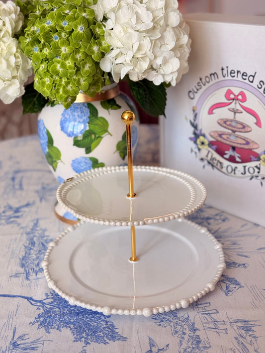 Anthropologie Pearl Two Tiered Stand