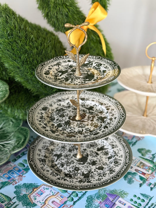 Burleigh Regal Peacock (Dark Green) Three Tiered Stand