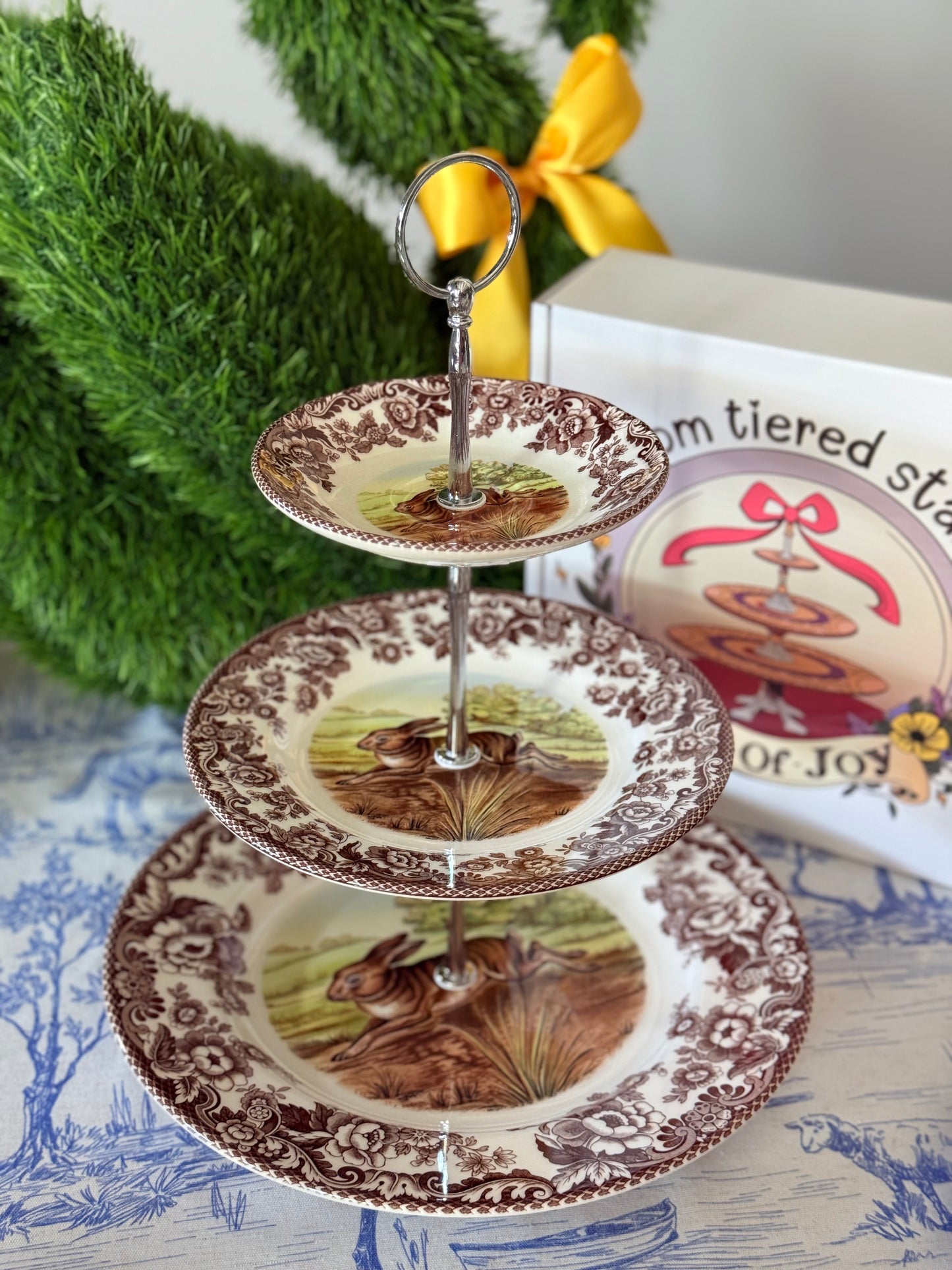 Spode Woodland Rabbit Three Tiered Stand