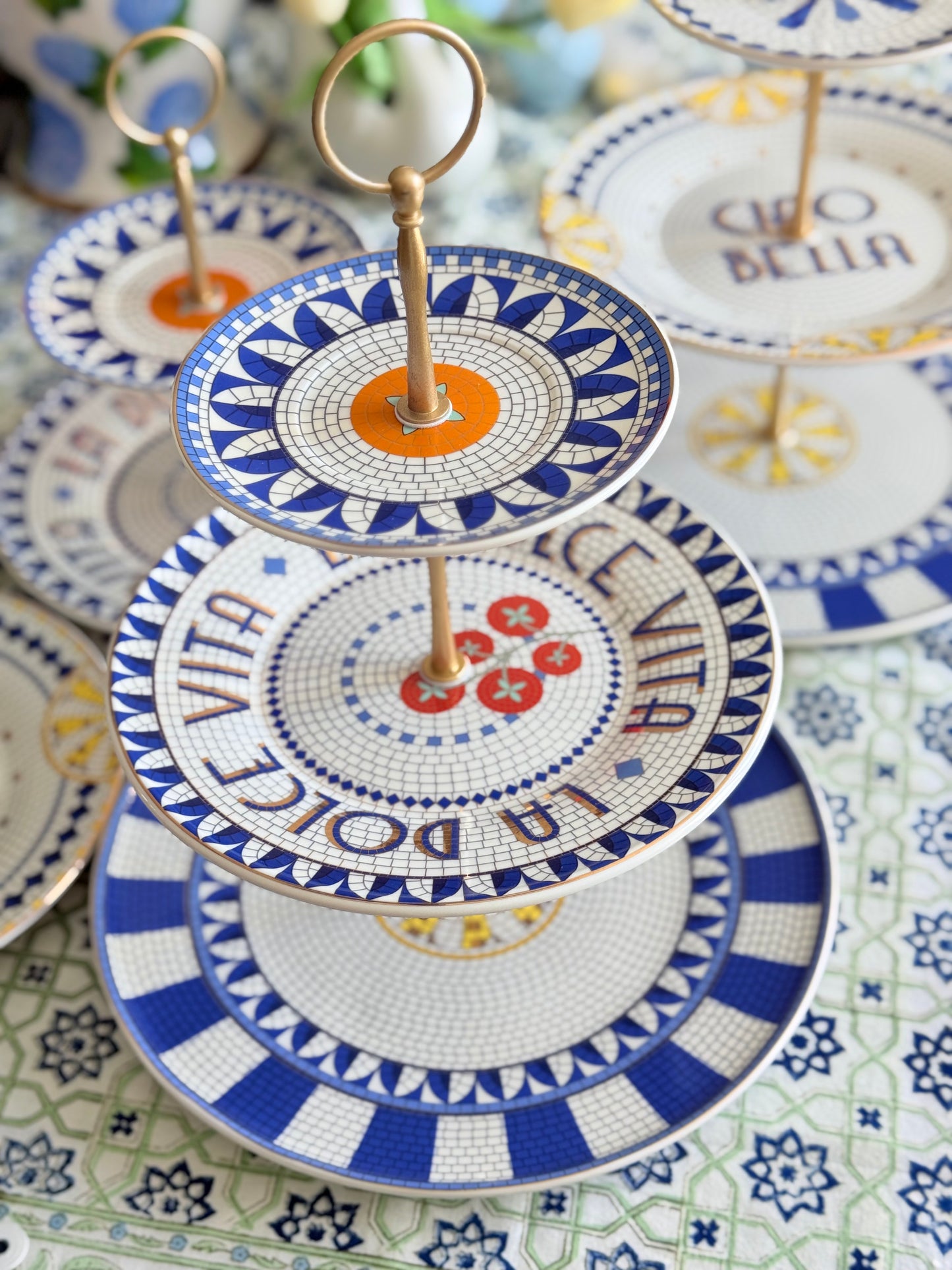 Anthropologie Bistro Tile- Italia Edition Three Tiered Stand (La Dolce Vita)
