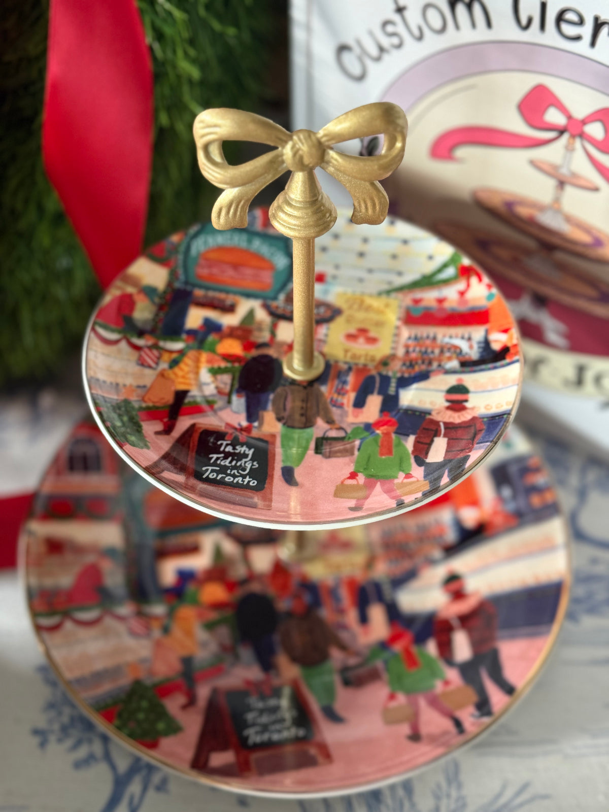 Happy Holidays from Toronto- Two Tiered Stand