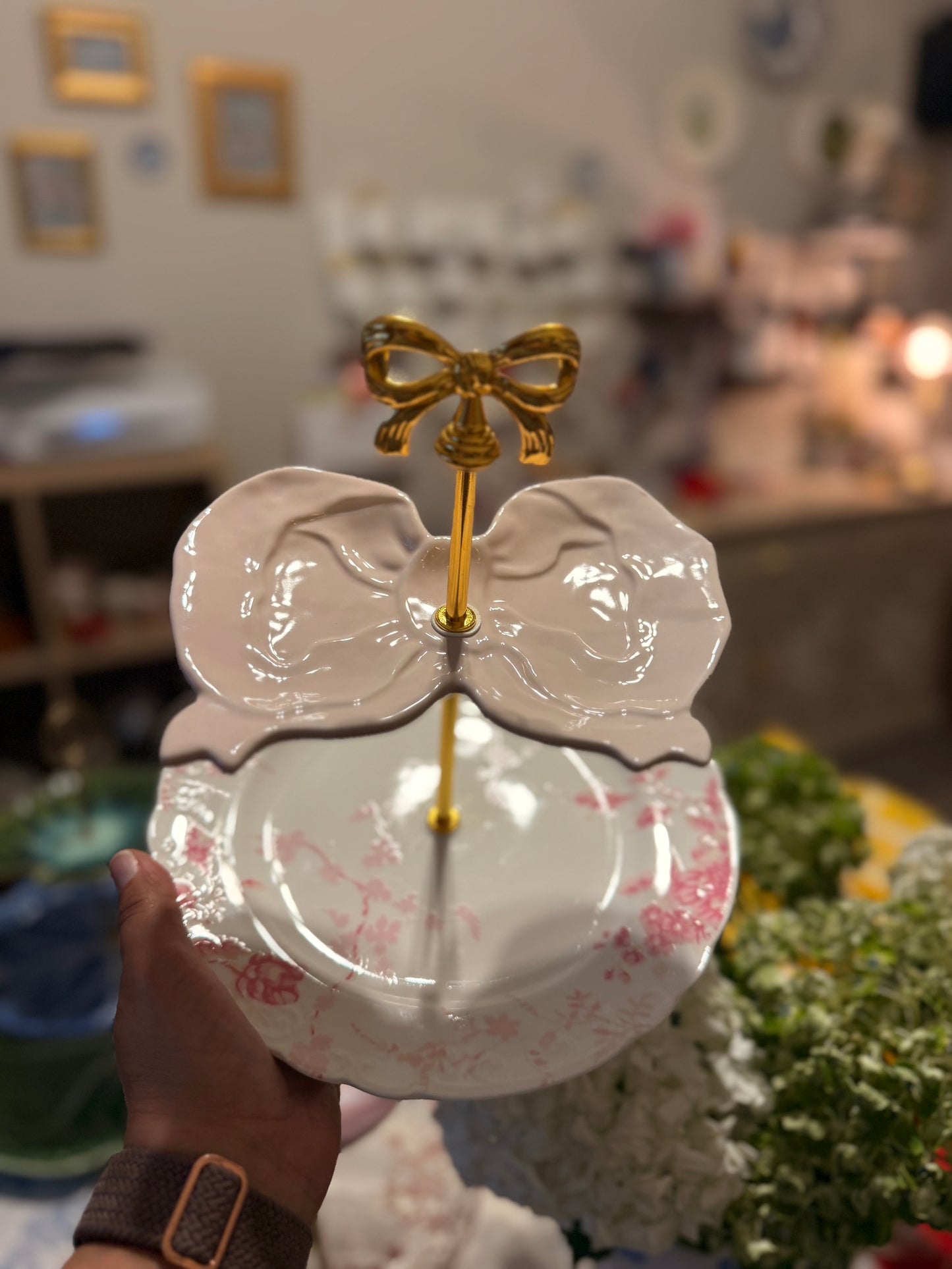 LoveShackFancy Bow Two Tiered Stand