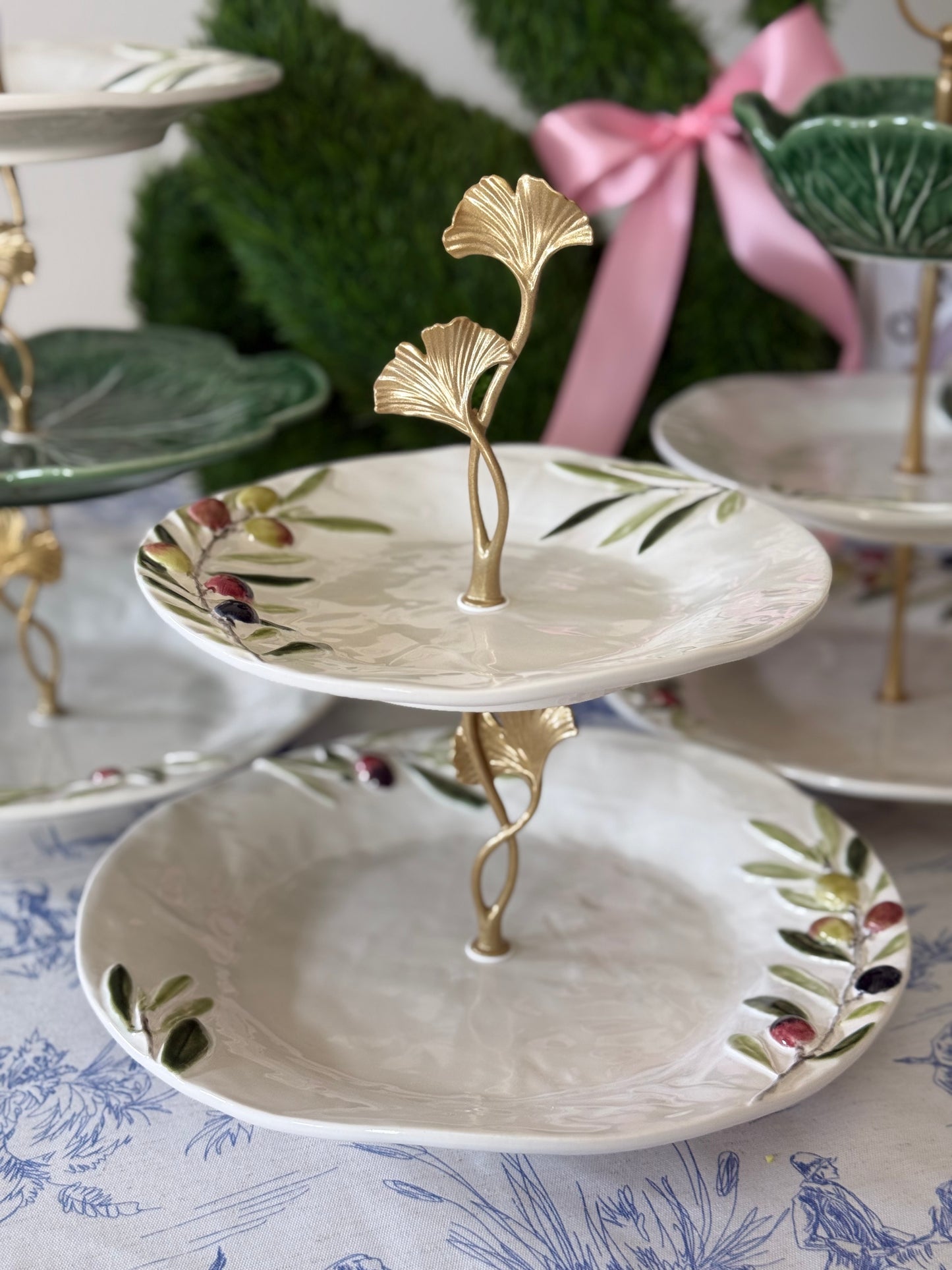 Bordallo Pinheiro Olival Two Tiered Serving Stand
