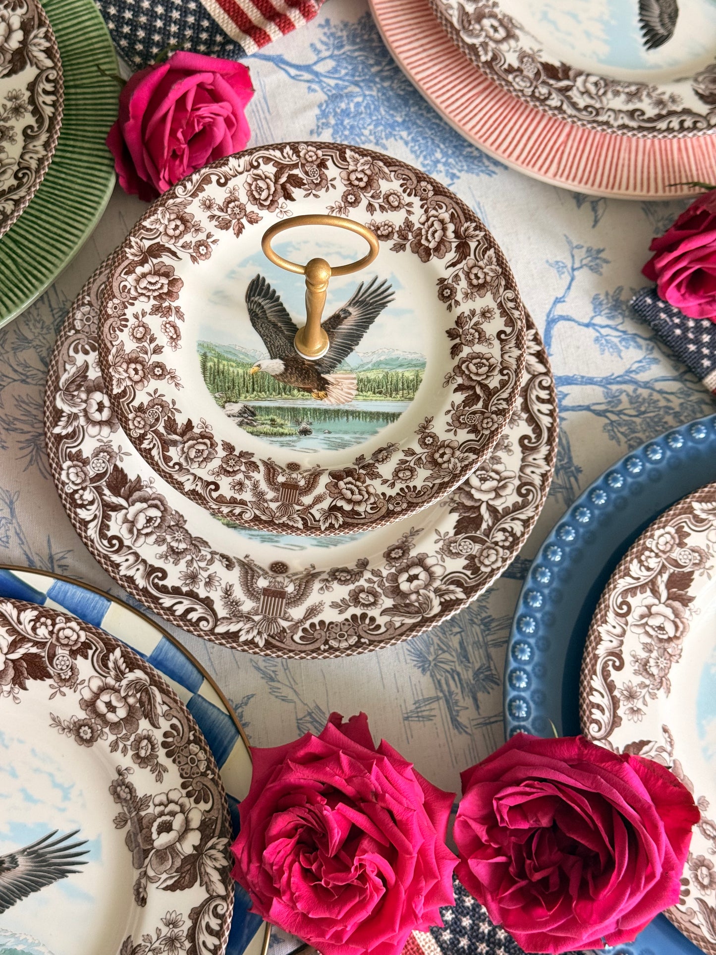 Spode Woodland Eagle Two-Tiered Stand | Limited Edition USA 250th Anniversary 1776–2026