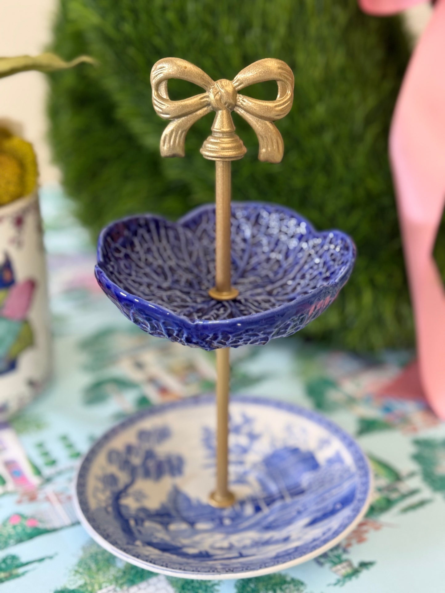 Blue Cabbage and Spode Blue Room Petite Tiered Stand