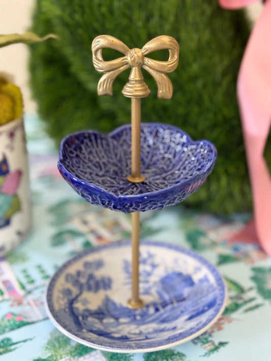Blue Cabbage and Spode Blue Room Petite Tiered Stand