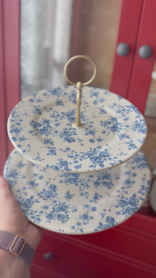 Dorothy Blue Floral Stoneware Dinner Plate – 11” Base Plate Made in Portugal